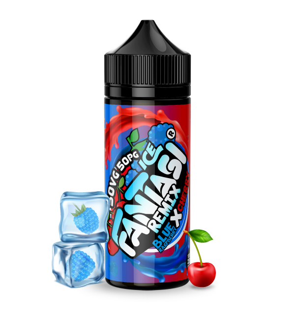 762548 Blue Raspberry X Cherry Ice 50/50 E Liquid Fantasi