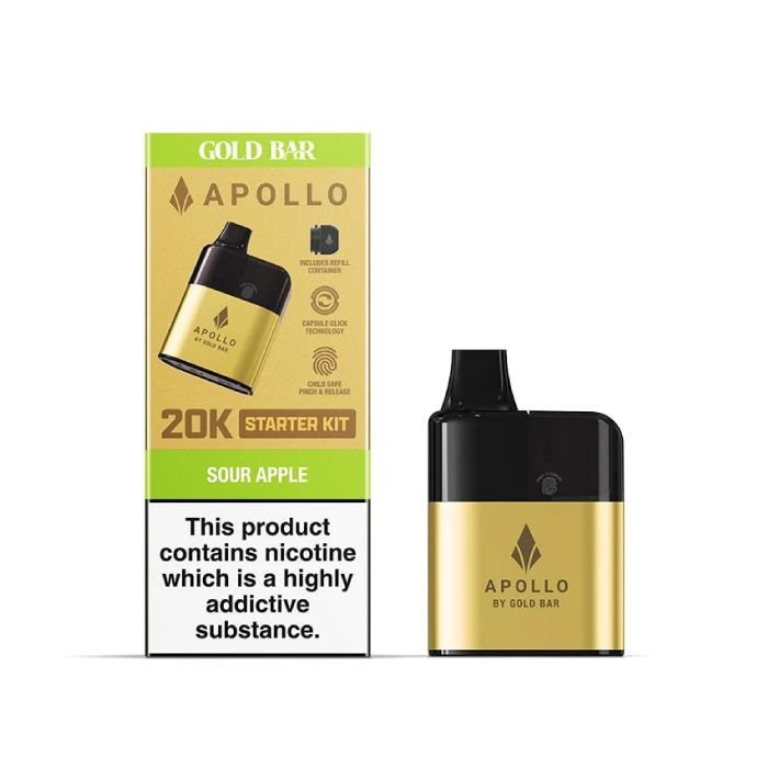 P10223 Sour Apple Gold Bar Apollo 20k Prefilled Pod Kit