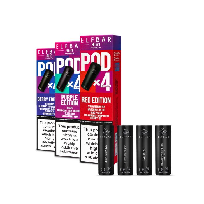 Elf Bar 4-in-1 Prefilled Pods | 4-Pack P10424 Elf Bar 4-in-1 Prefilled Pods | 4-Pack