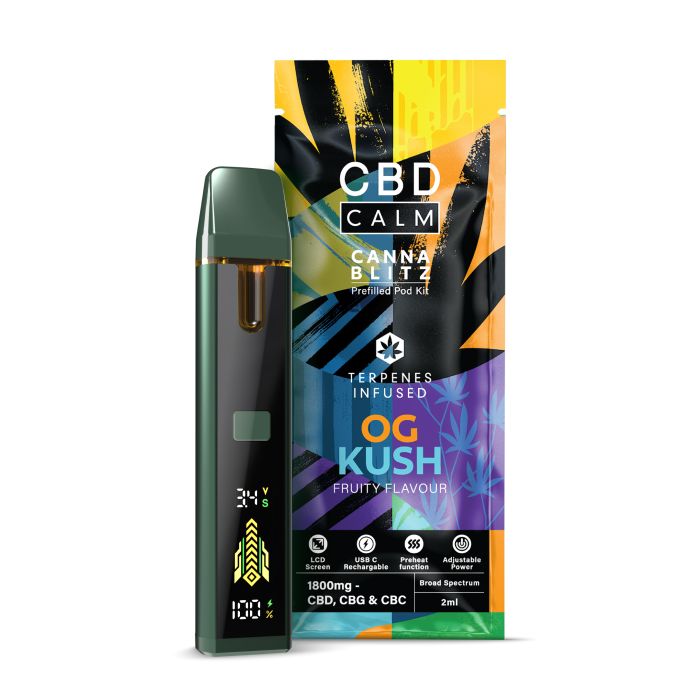 836468 O.G Kush – CBD Terpenes 1800mg Prefilled Vape | CBD Calm 