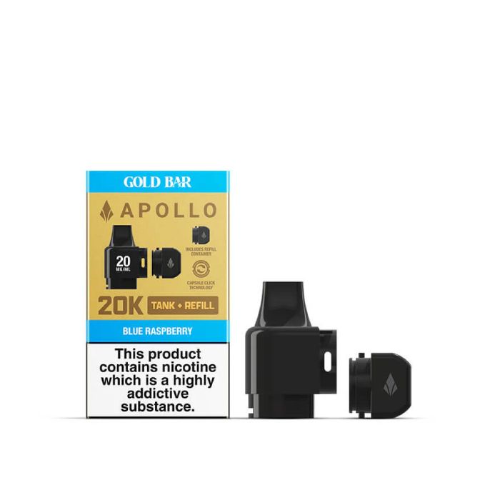 P10227 Blue Raspberry Gold Bar Apollo 20k Prefilled Pods