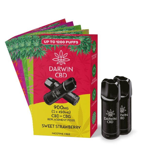P10784 Darwin CBD Prefilled Pod Cartridges 2x 450mg 