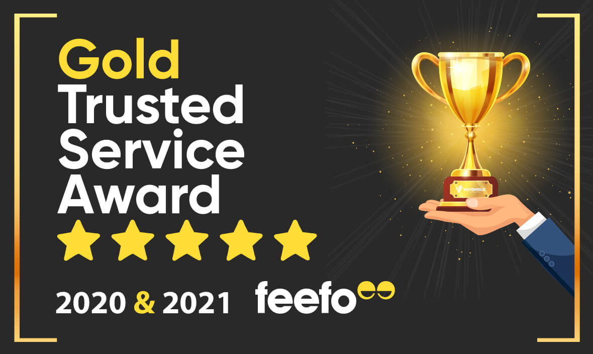 Vapoholic wins ANOTHER Gold Trusted Service Award!