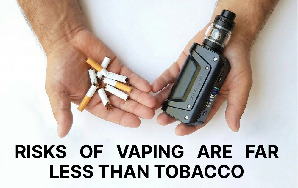 risks of vaping are for less than tobacco