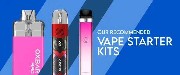 Our recommended vape starter kits for ex smkers graphic
