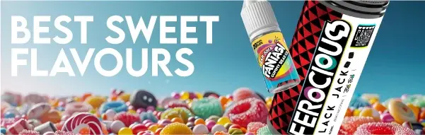image saying best sweet flavours with eliquid bottles