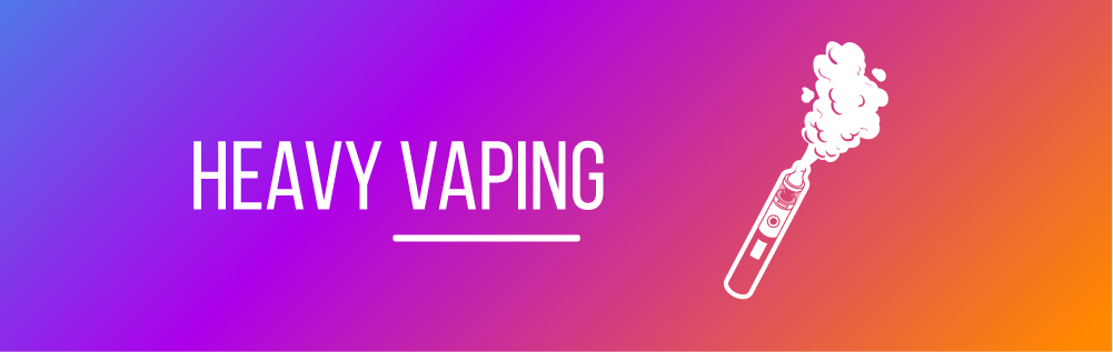 Vaper chain vaping with excessive vapour cloud indicating overuse