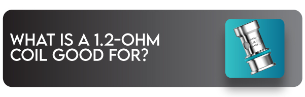 Header image reading "what is a 1.2-ohm coil good for?" showing VOOPOO PnP TR1 coil