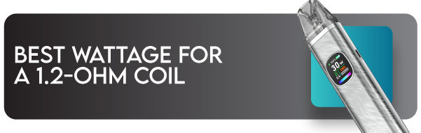 Header image reading "Best wattage for a 1.2-ohm coil" showing OXVA Xlim Pro 2 pod kit