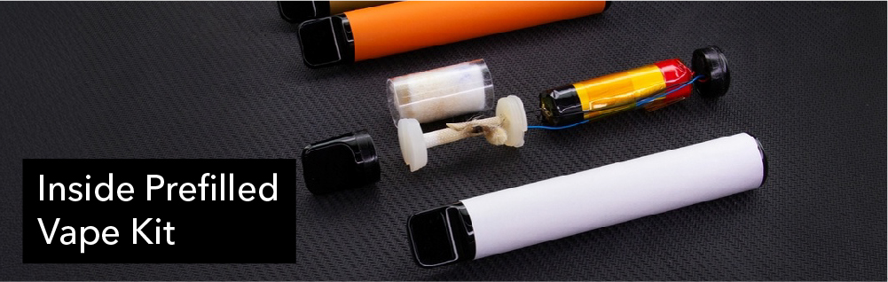 Inside components of a prefilled vape pen