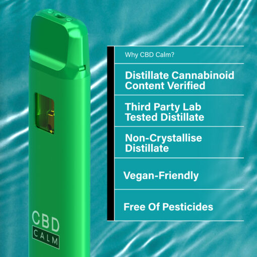 Natural - CBD Distillate 1200mg Disposable Vape | CBD Calm infographic