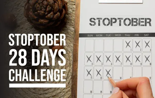 stoptober 28 days challenge graphic