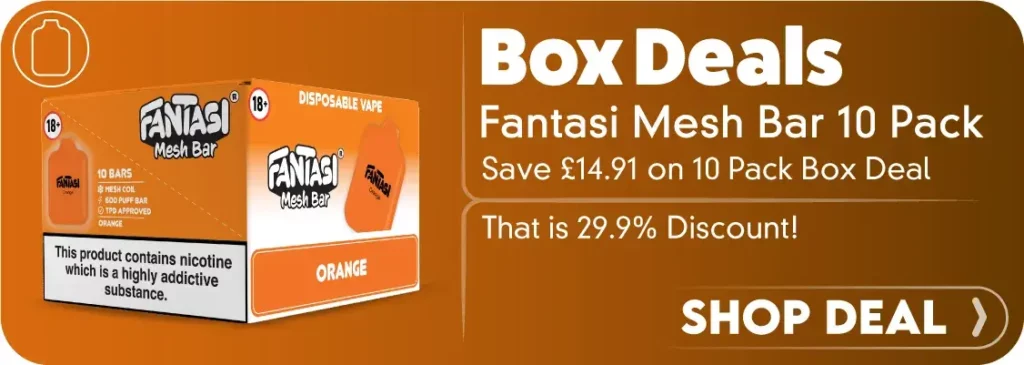 box deals fantasi mesh bar disposable vape 10 box coupon code vape deal