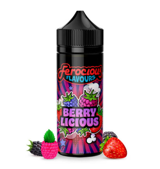 image of 120ml bottle of ferocious berrylicious ice