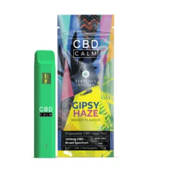 image showing gipsy haze 1200mg cbd calm cbd cbg disposable vape