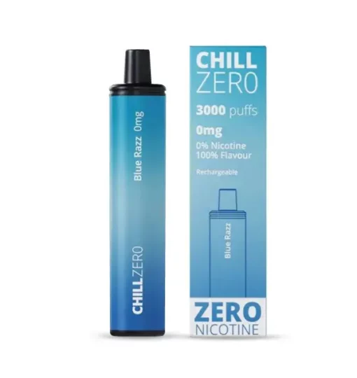 Image of chill zero 3000 puff omg blue razz disposable