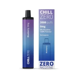 image of chill zero 300puf 0mg blueberry disposable