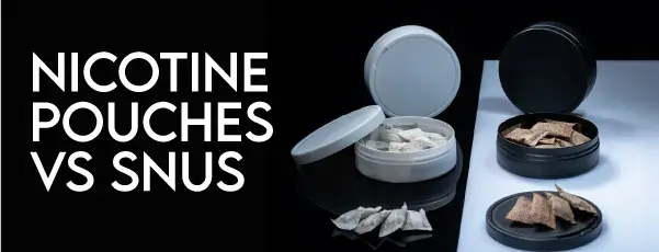 Nicotine pouches vs snus image showing suns and nicotine pouches