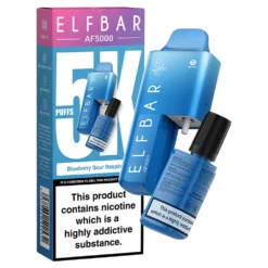 Image showing blueberry sour raspberry elf bar af 5000 disposable device
