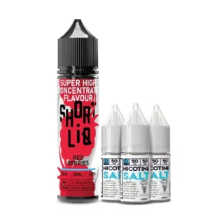 Images showing red berries flavour eliquid by shortliq